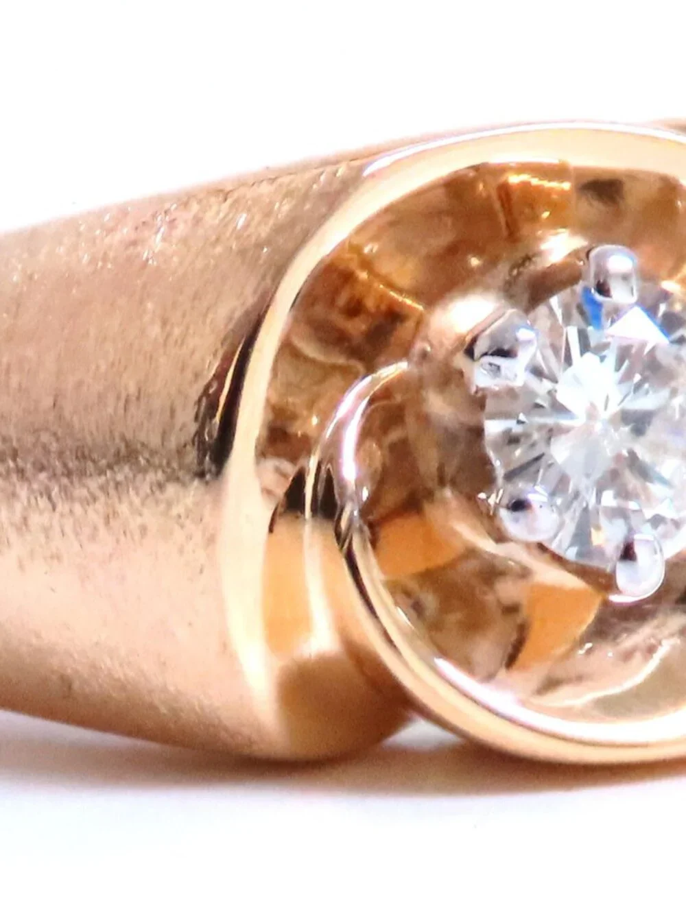 .45ct natural diamond Mens Bright Swirl Ring 14kt Gold 21441*